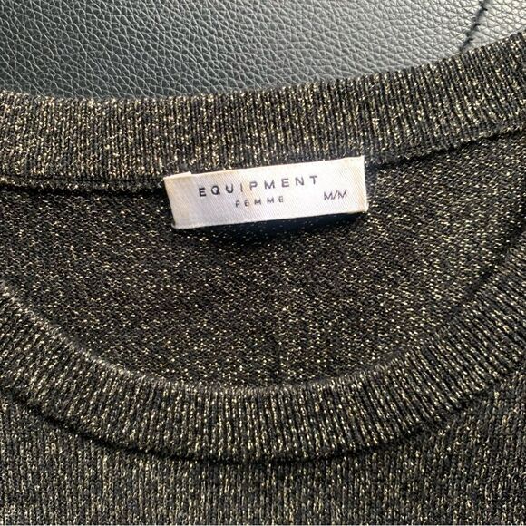 EQUIPMENT BLACK SILK CREWNECK SWEATER - Picture 6 of 7